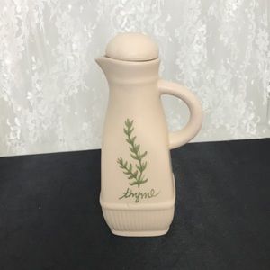 Thyme Porcelain Cruet Approx 7” Tall with Lid